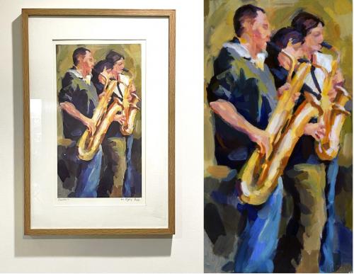Buskers,  Giclee Print. Framed. 20.5 c m x 37 cm.  £180